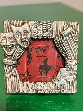NY Broadway Pewter Picture Frame, Souvenior, 2 1/2 x 2 1/2